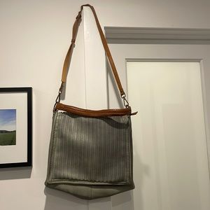Free People vegan leather purse/satchel, sage green.